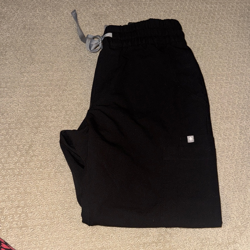 Figs Small Black Drawstring Joggers